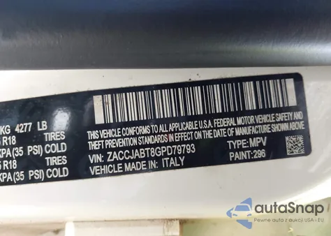 2016 Jeep Renegade Latitude из США, поврежденный, VIN ZACCJABT8GPD79793